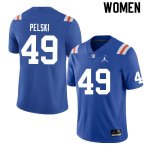 Women's Florida Gators #49 Preston Pelski NCAA Nike Blue Throwback Authentic Stitched College Football Jersey TSB7662SN